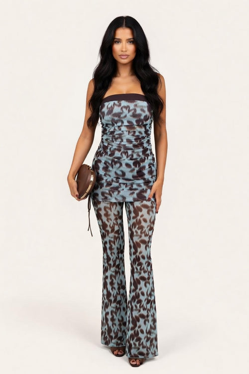 Printed Tube Top & Trouser Co-ord — front view
