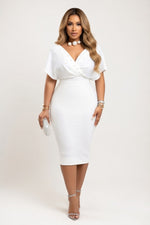 Strapless V-Neck Dress — White