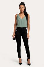 Cotton Blend Camisole Tank Top — Green