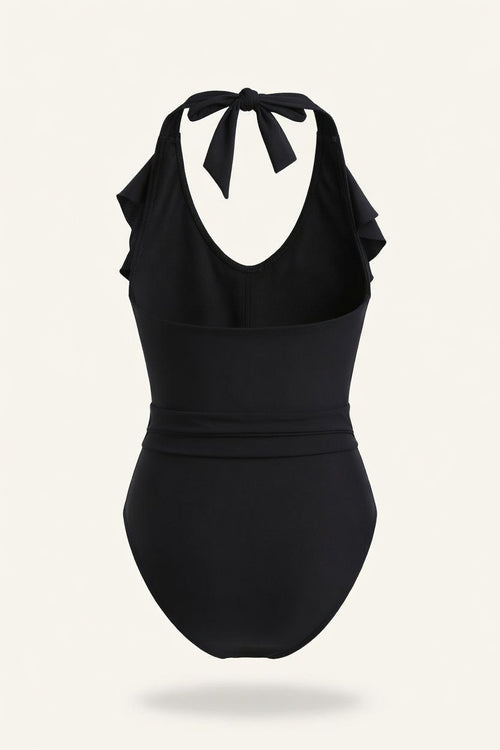Ribbed One-Piece Swimsuit — back view