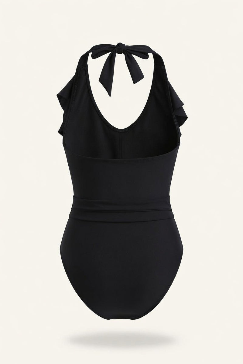 Ribbed One-Piece Swimsuit — back view