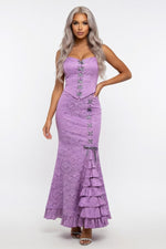 Gothic Fishtail Maxi Skirt — Light Purple