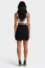 Lace Split A-Line Midi Skirt — back view