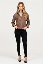 Printed Cotton-Linen Shirt — front view