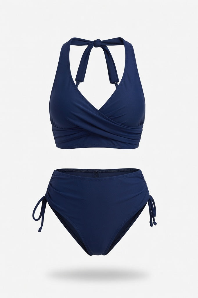 Multi-Color Twist Bikini Set — Navy Blue
