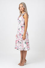 Printed Bow Detail Mini Dress — side view