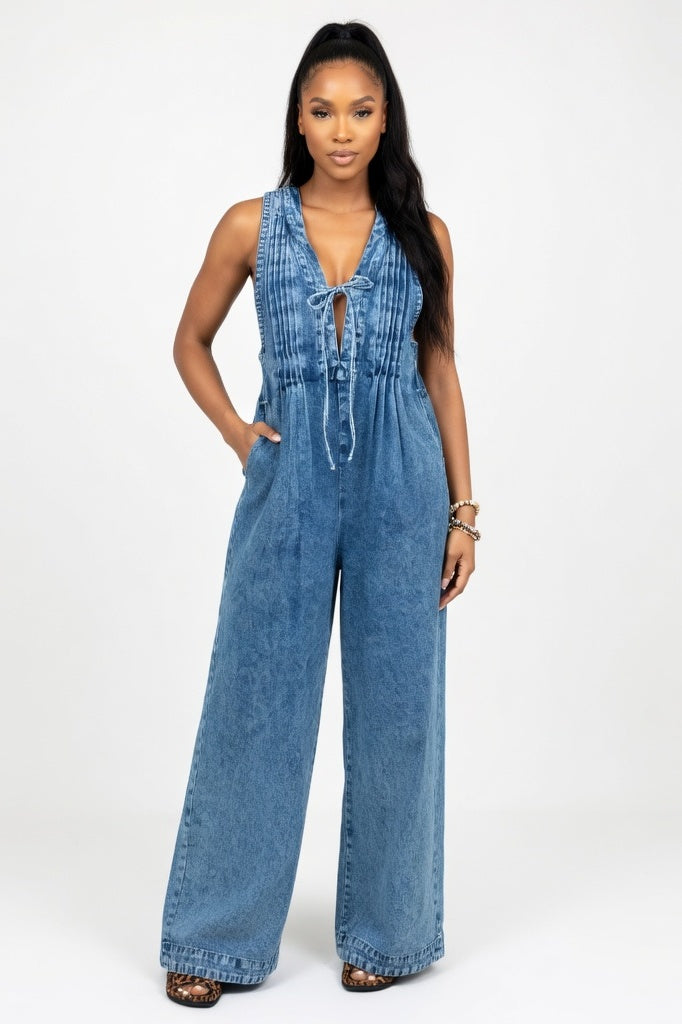 Sleeveless Jumpsuit — Blue