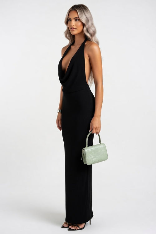 Halter Pleat Mini Dress — side view