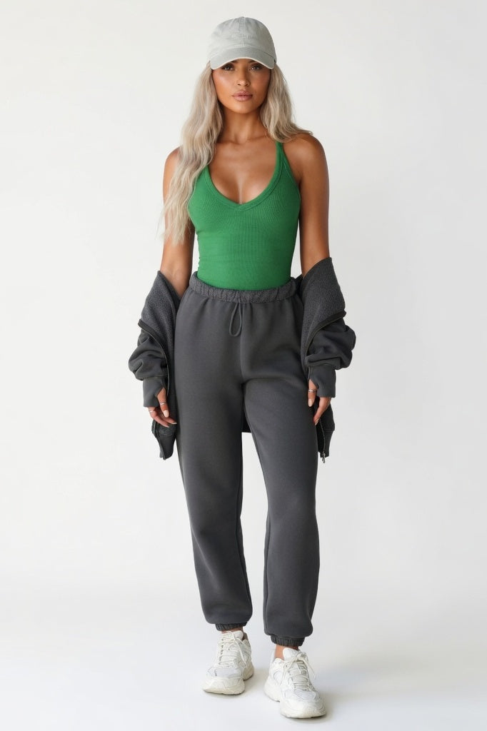 Ribbed Knit Vest — Green
