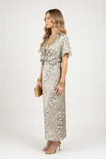Knot Print V-Neck Dress — side view