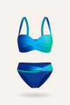 Gradient Twist Bandeau Bikini Set