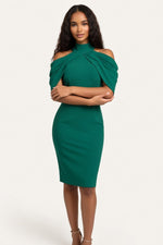 Halter Neck Bodycon Midi — Dark Green