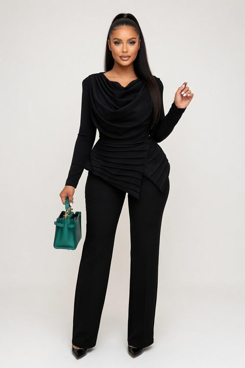 Pleated Two-Piece Co-Ord Set — front view