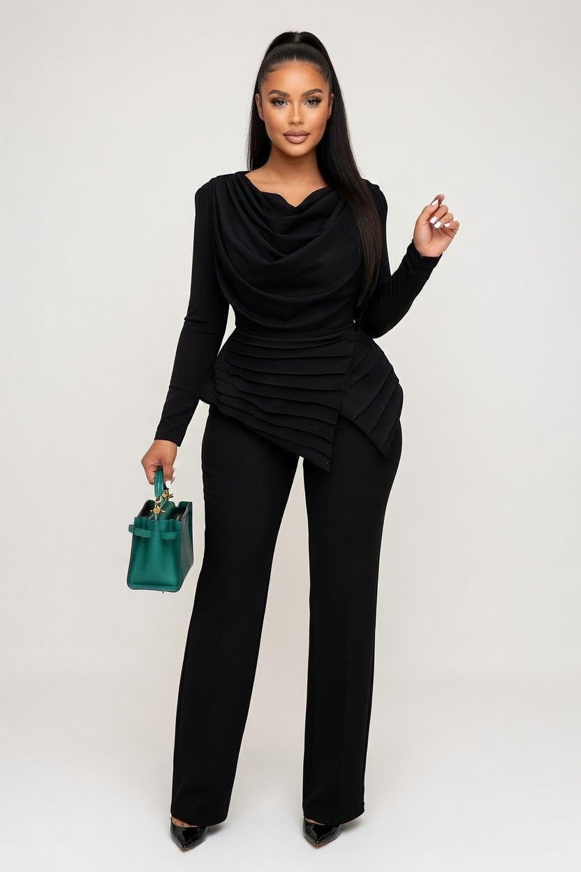 Pleated Two-Piece Co-Ord Set — front view
