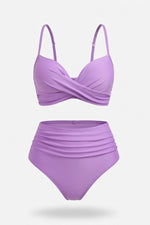 High Waist Split Bikini Set — Light Purple