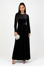Velvet Maxi Dress — Black