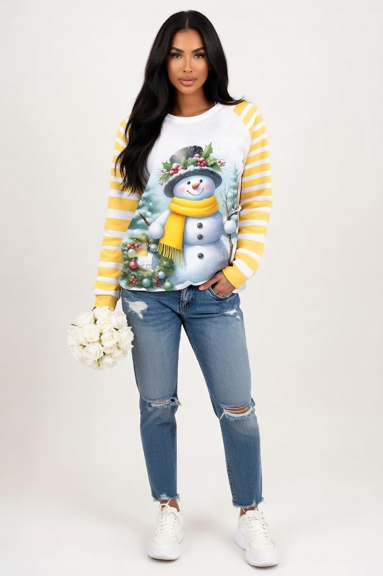 Printed Oversized Sweatshirt — Yellow
