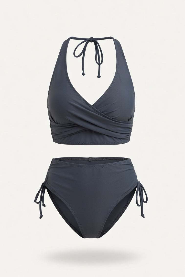 Multi-Color Twist Bikini Set — Black