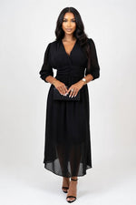 Chiffon Mini Dress — Black