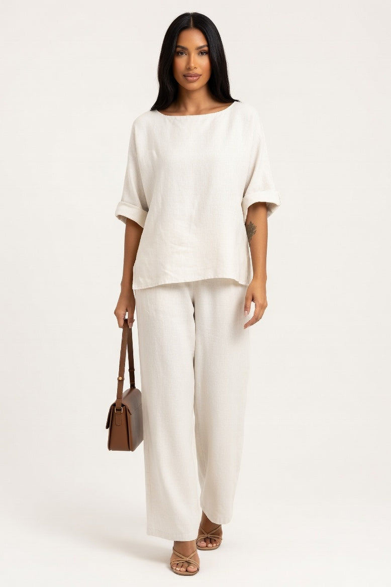 Relaxed Two-Piece Set — White