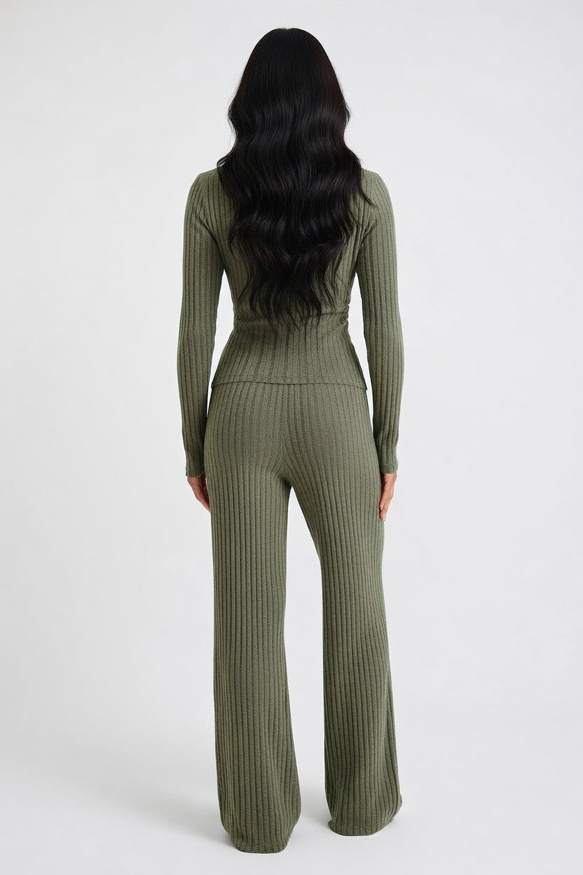 Knitted High Neck Co-ord Set — back view