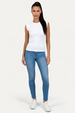 Ribbed Knit Tank Top — White