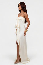 Satin Midi Dress — side view
