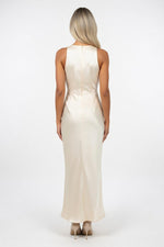 Satin Halter Dress — back view