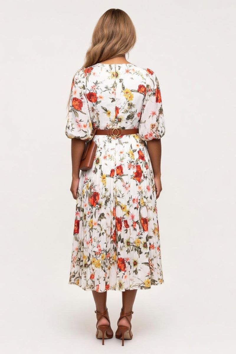Chiffon Floral Maxi Dress — back view