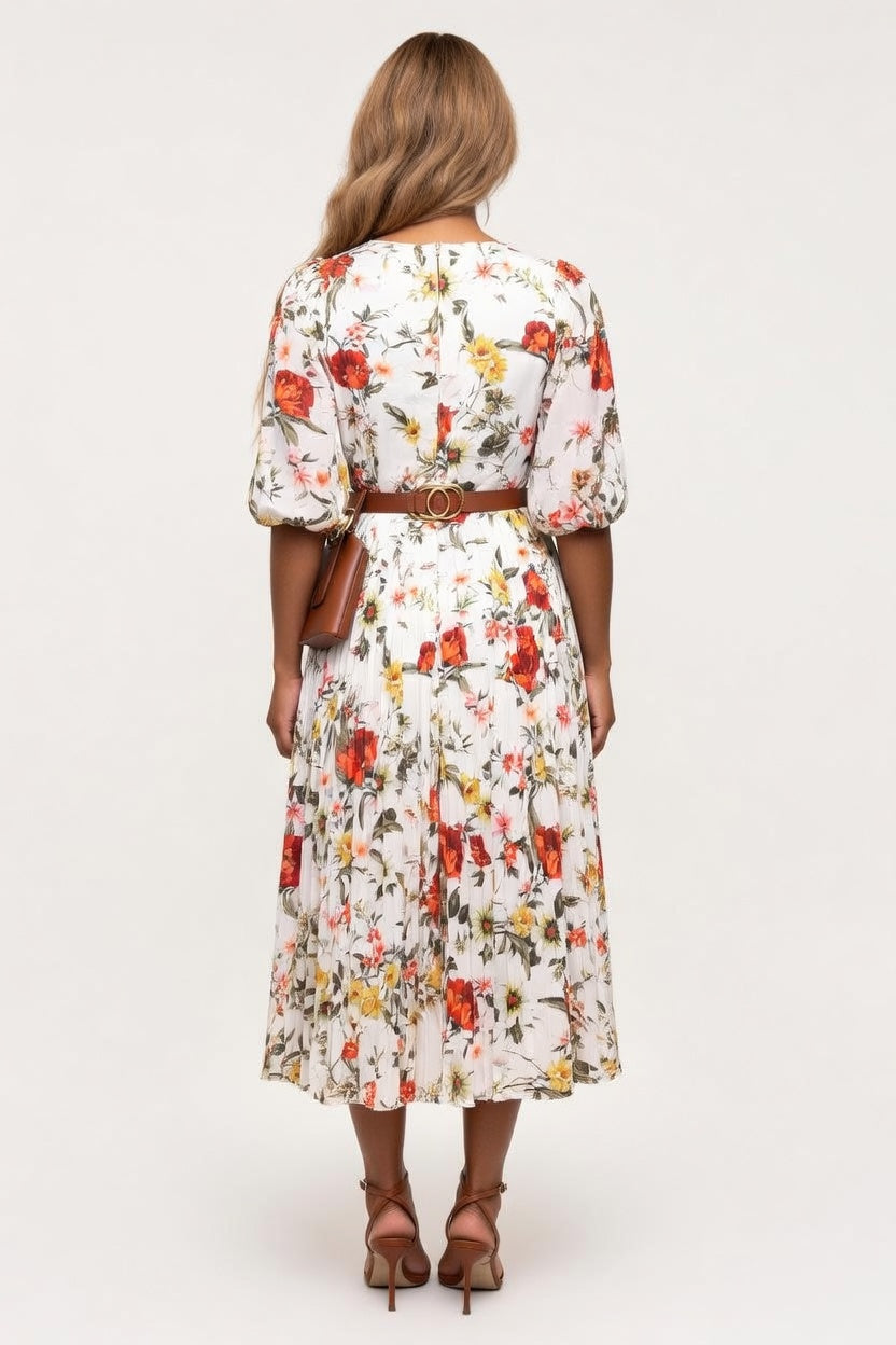 Chiffon Floral Maxi Dress — back view