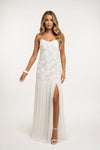 Rose Detail Ruffle Halter Dress
