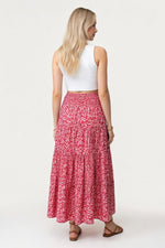 Floral A-Line Midi Skirt — back view