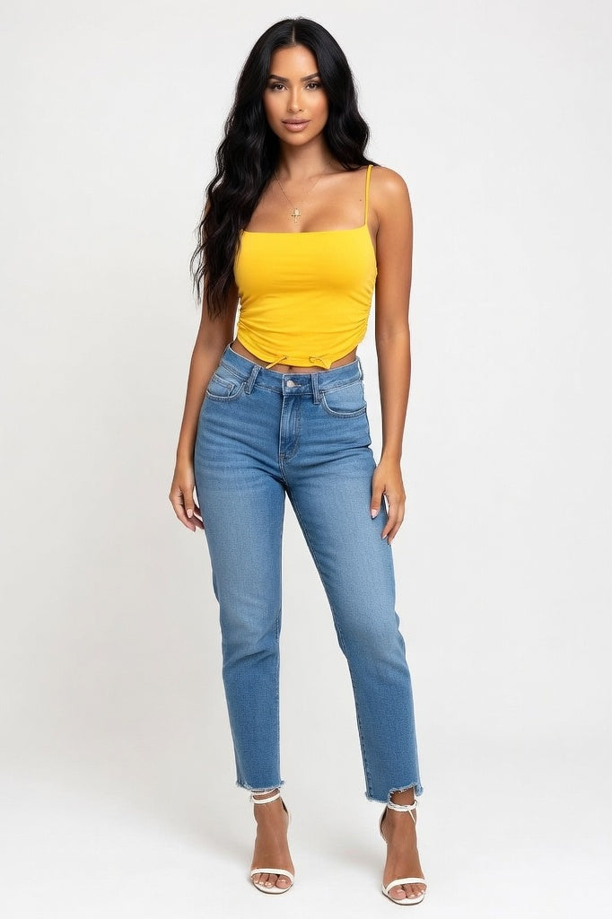 Backless Halter Top — Yellow