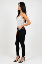 Beaded Halter Top — side view