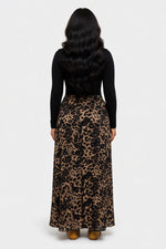 Printed Slit Midi Skirt — back view