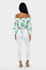 Off-Shoulder Lantern Sleeve Top — back view