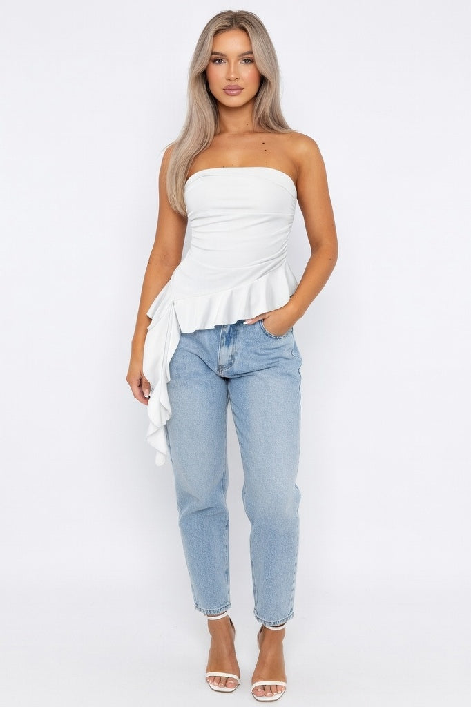 Tassel Tube Top — White