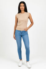 Ribbed Knit Tank Top — Apricot
