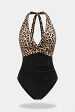 Cross Back Colour Block Swimsuit — front view