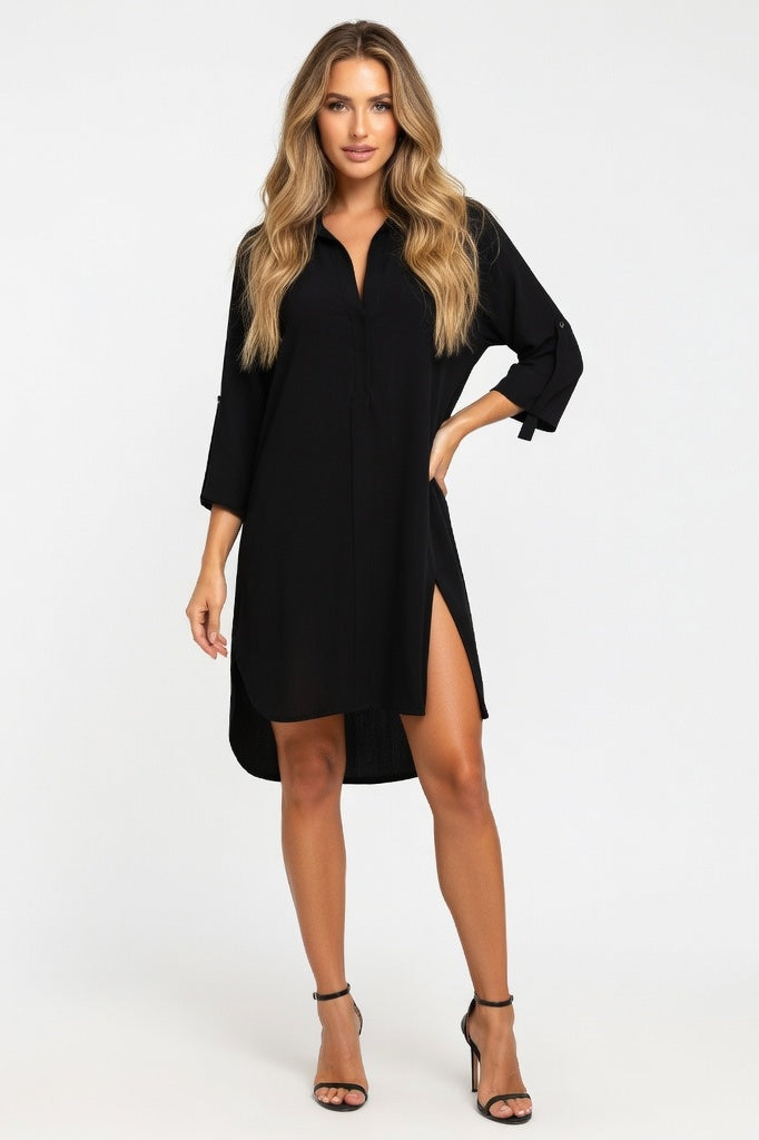 Chiffon Shirt with Pocket — Black