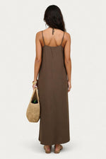 Backless Halter Maxi Dress — back view