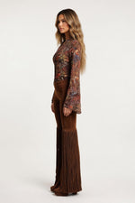Suede Tassel Trousers — side view