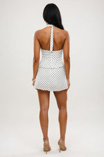Halter Polka Dot Mini Dress — back view