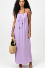 Backless Halter Maxi Dress — Purple