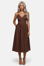 Halter Mini Dress — Dark Brown