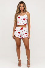Printed Cami Short Set — Red