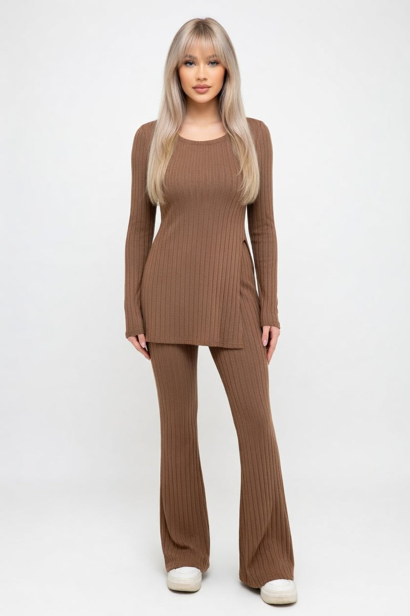 Ribbed Loungewear Co-Ord Set — front view