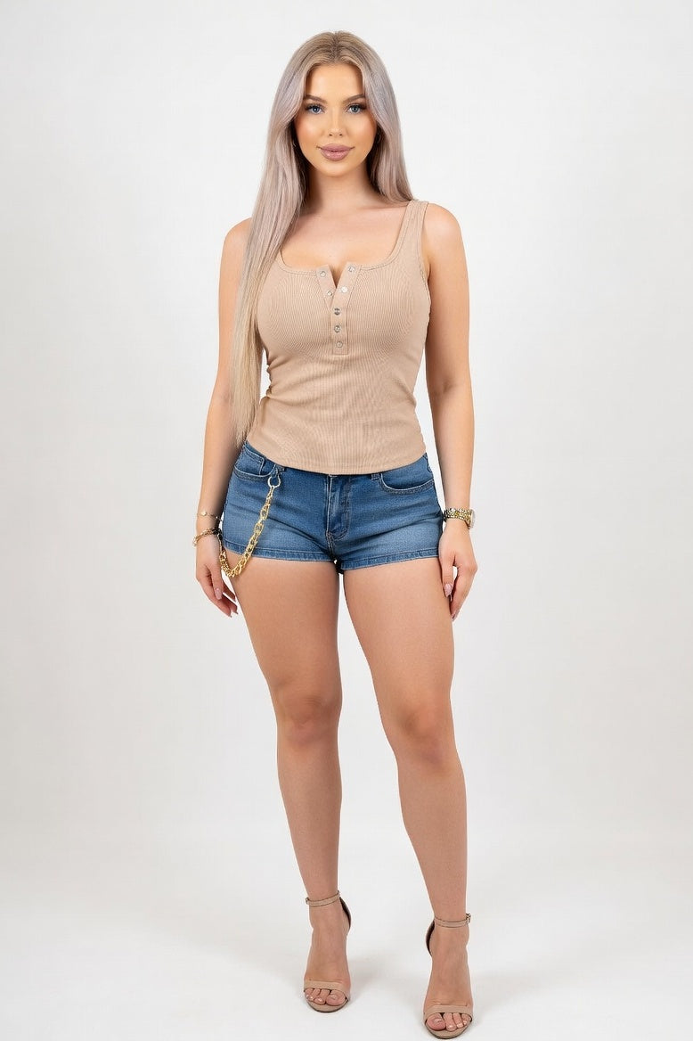 Cinched Waist Vest — Khaki