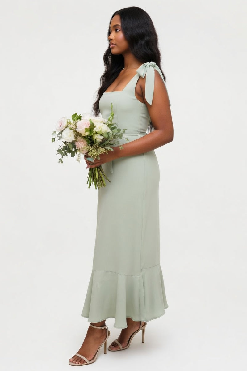 Lace-Up Ruffle Dress — side view