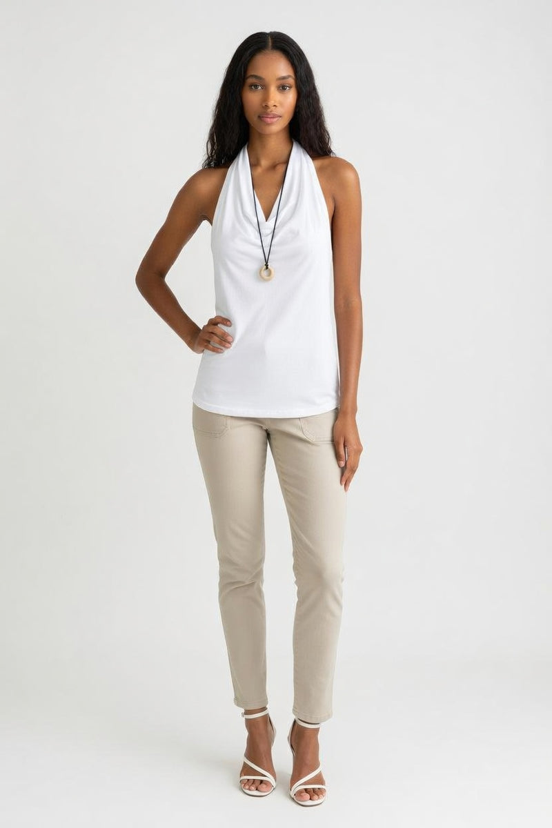 Halter V-Neck Top — front view